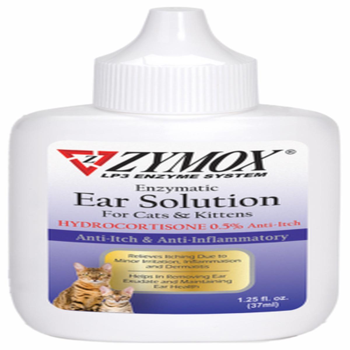 ZYMOX Enzymatic Ear Solution with 0.5% Hydrocortisone for Cats and Kittens
