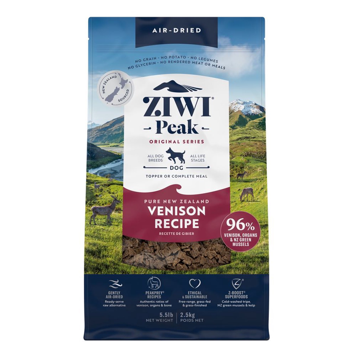 '20% OFF 2.5kg (Exp Jan27)': Ziwi Peak Air-Dried Venison Dog Food