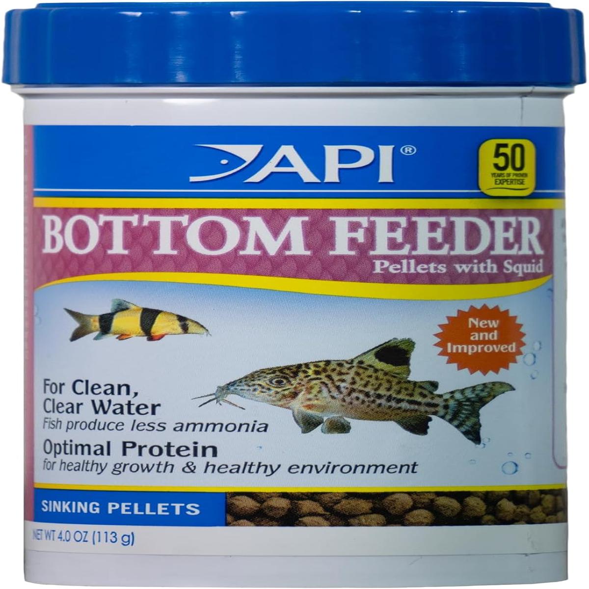 API Botton Feeder Pellets with Squid Fish Food - 4 oz.