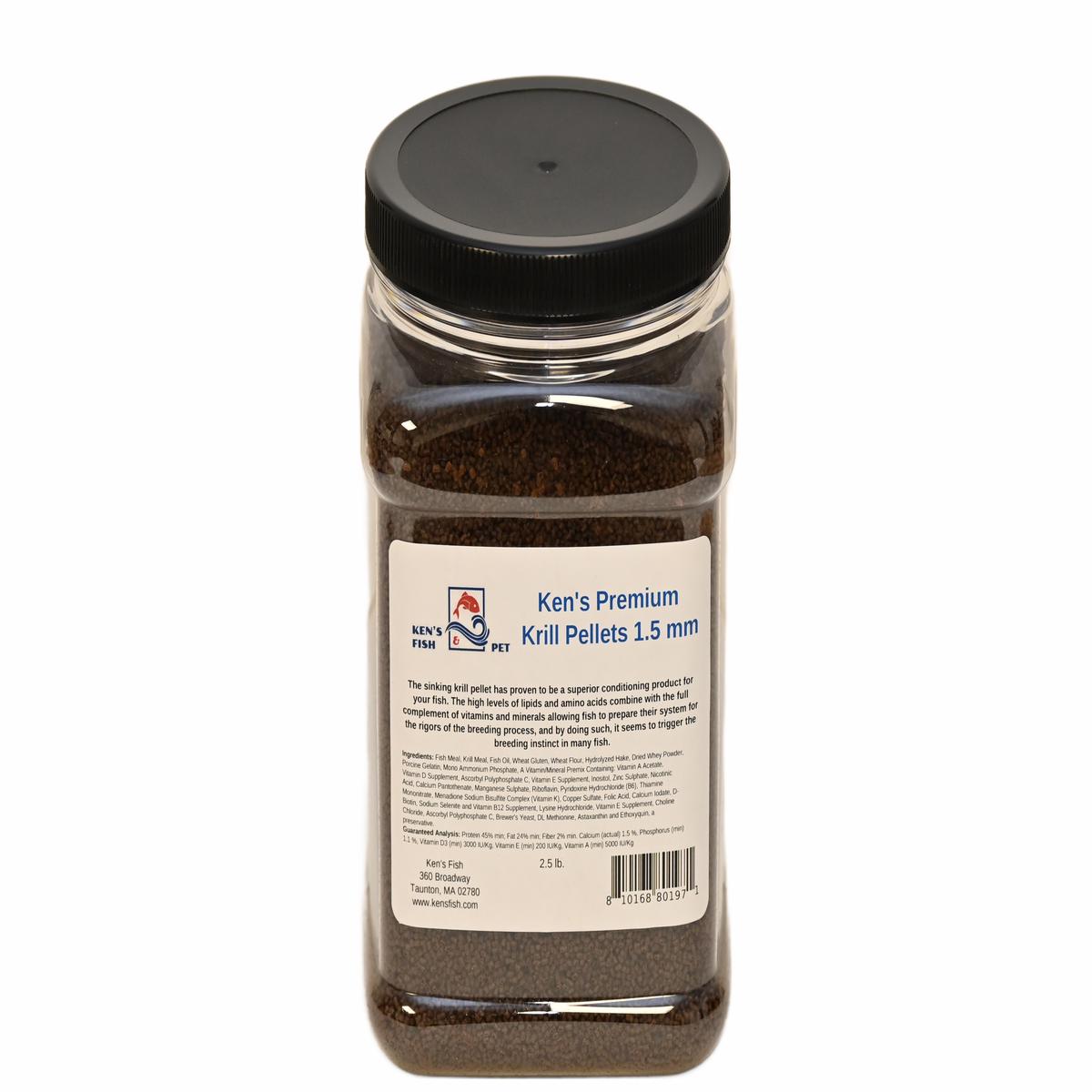 Ken's Premium Krill Pellets 1.5 mm - 2.5 lb. Jar